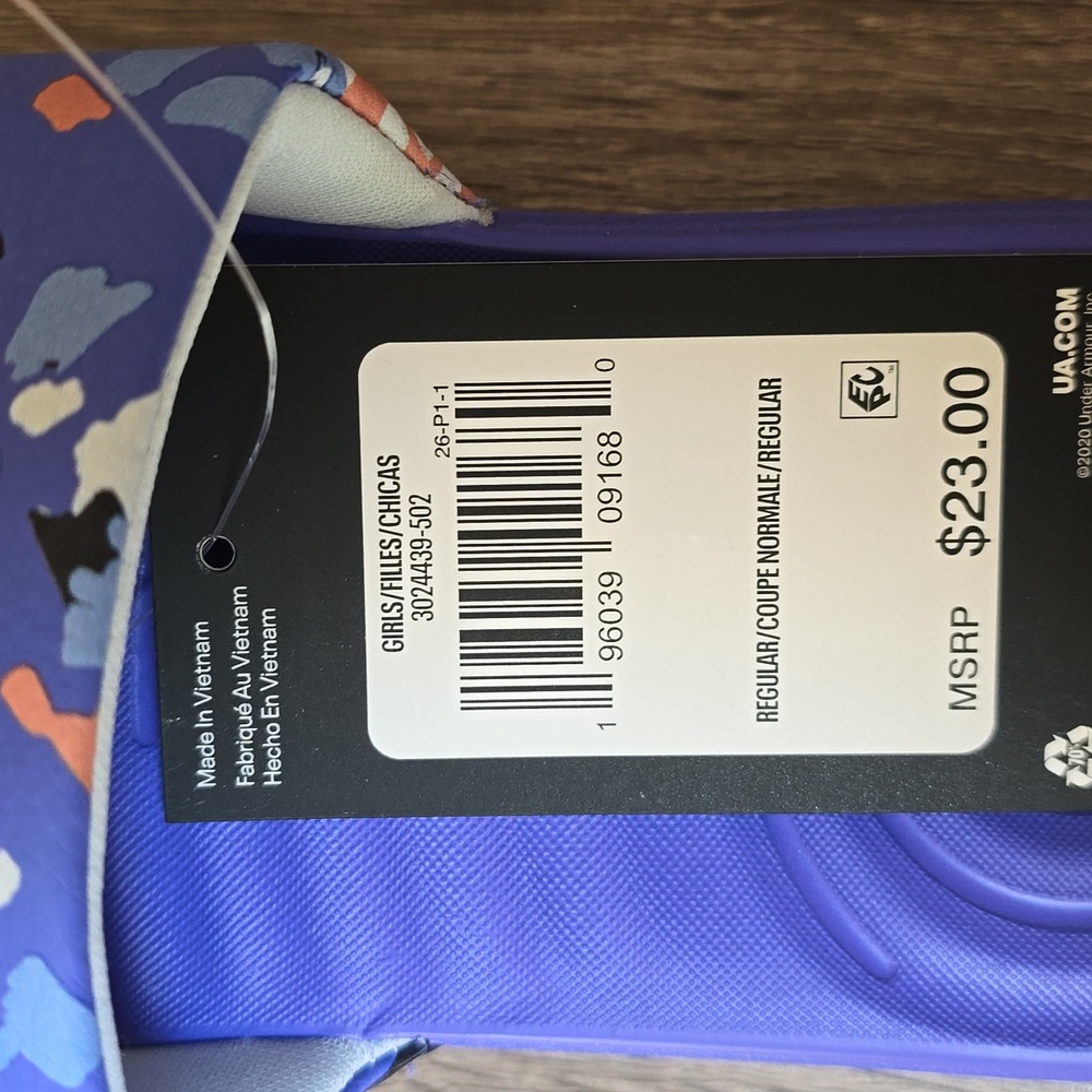 Under Armour Ansa Graphic Kids Slide Sandals Brilliant Violet US Size 5Y NEW - Picture 5 of 6
